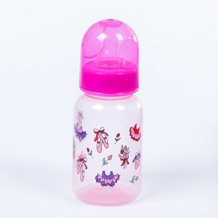 Бутылочка для кормления, 125 мл, от 0 мес., цвет розовый МИКС
