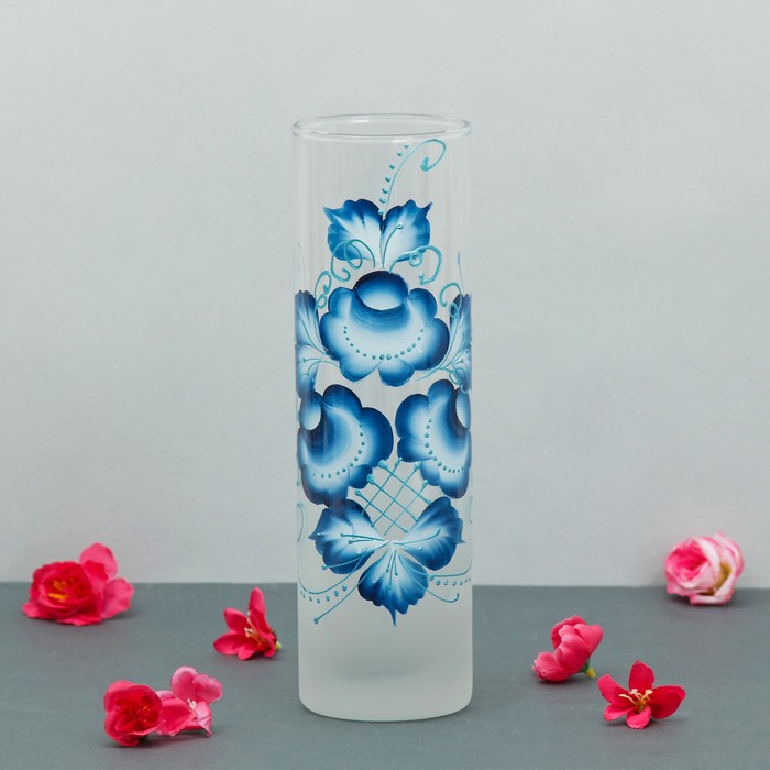 Ваза "Гжельские мотивы"  d-7,5х26,5 см