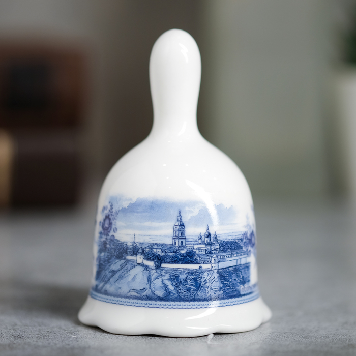Колокольчик «Тобольск» (гжель), 5,5 х 9,5 см