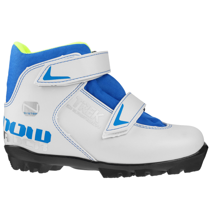 Ботинки лыжные TREK Snowrock NNN ИК, цвет белый, лого синий, размер 31