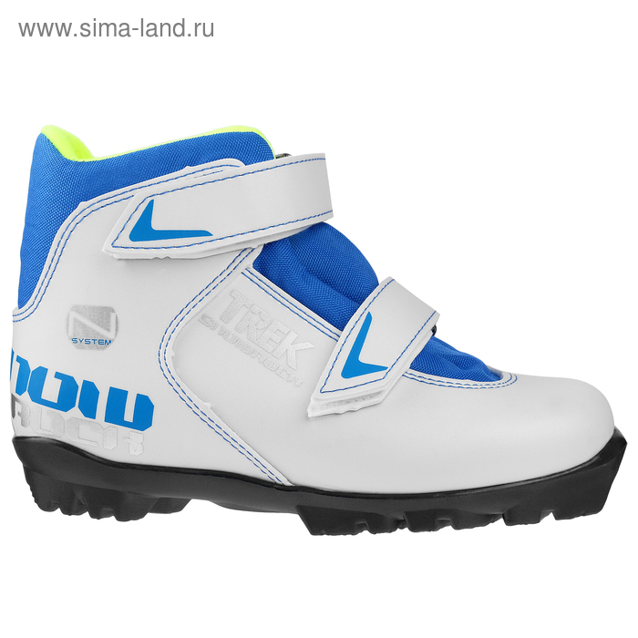 фото Ботинки лыжные trek snowrock nnn ик, цвет белый, лого синий, размер 29