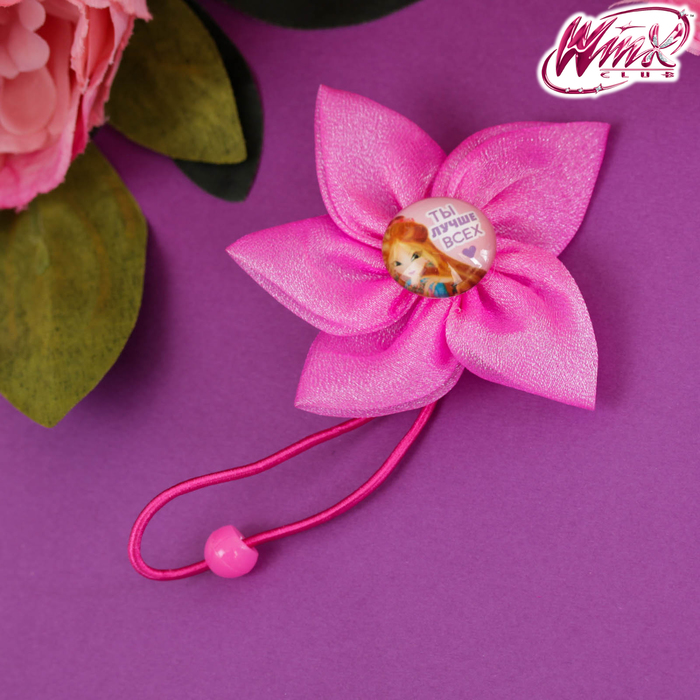 Резинка для волос "Ты лучше всех", Феи Винкс: Флора, 6,5 см