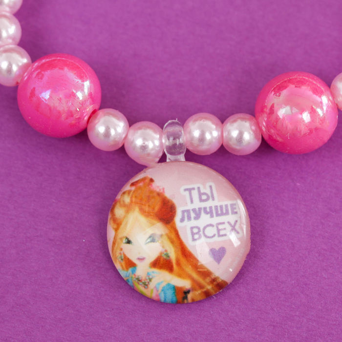 Набор браслет, заколки 2 шт. "Ты лучше всех", Феи Винкс: Флора