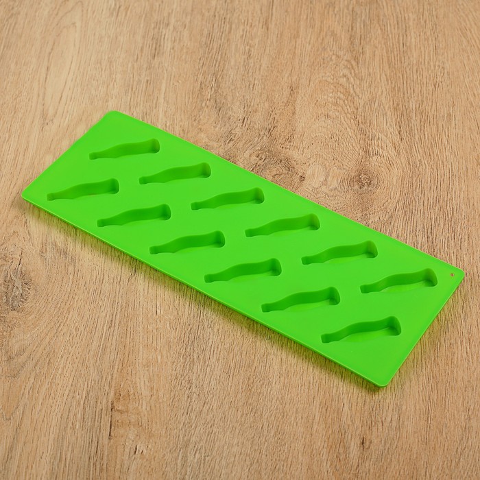 Форма для мармелада 12 ячеек, 29,5х10х1,5 см "Бутылочки", цвета МИКС