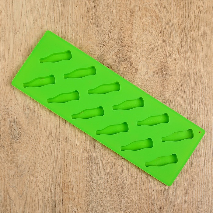 Форма для мармелада 12 ячеек, 29,5х10х1,5 см "Бутылочки", цвета МИКС