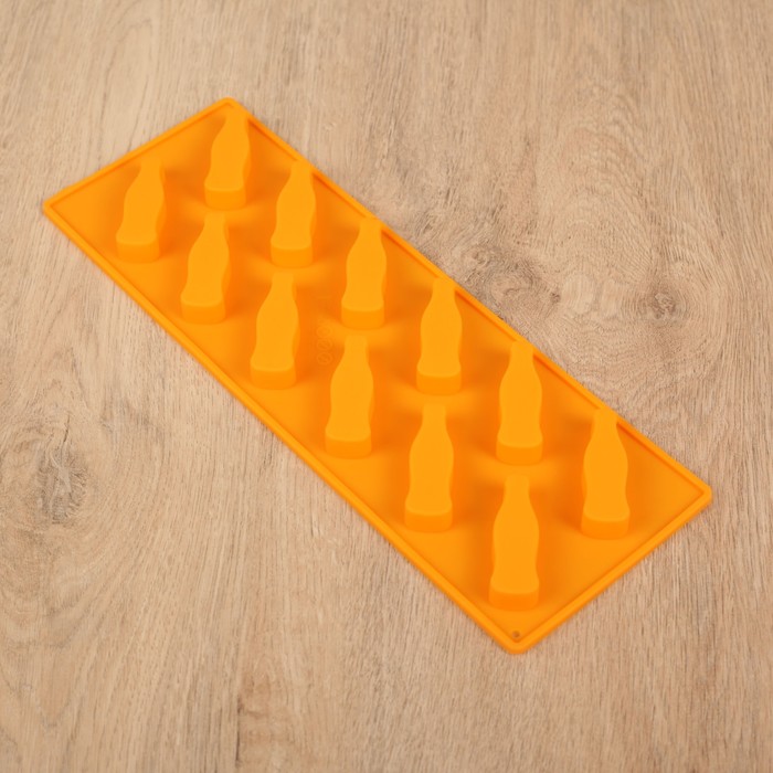 Форма для мармелада 12 ячеек, 29,5х10х1,5 см "Бутылочки", цвета МИКС