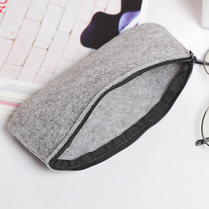 Футляр для очков Леон, 16,5*1*9см, отдел на молнии, серый