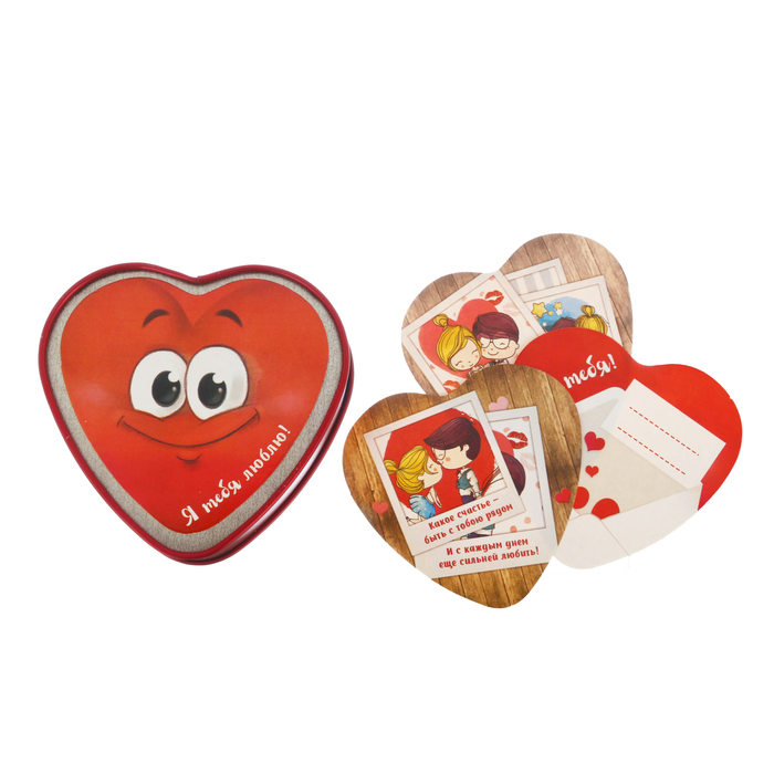 Шкатулка с наклейками "Я тебя люблю" в подарочной коробке