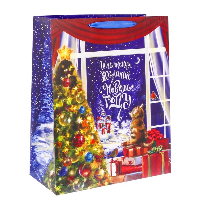Пакет ламинированный XL «Исполнения Желаний в Новом году», 40 × 49 × 19 см