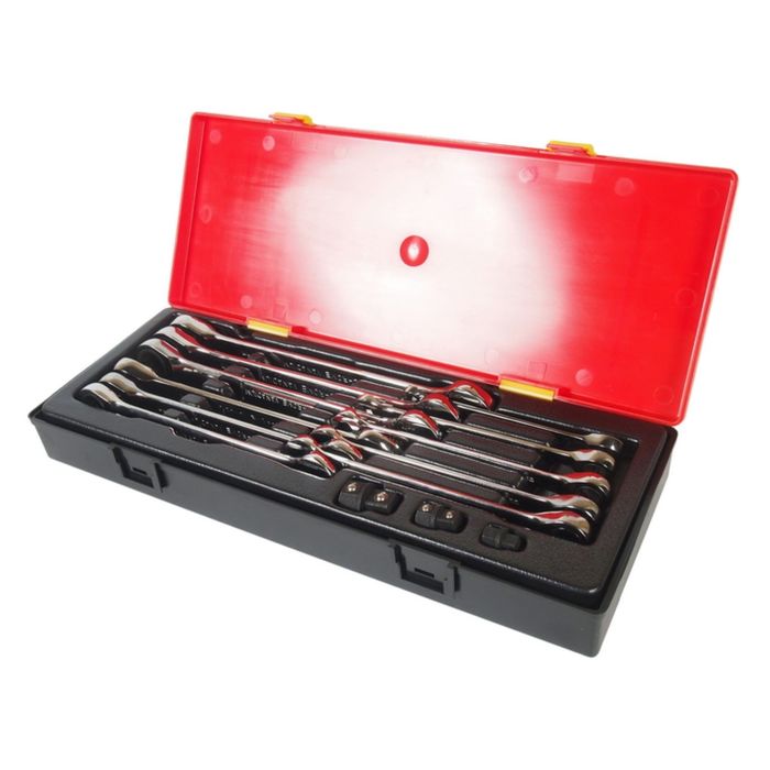 Набор ключей  JTC, рожково-накидных, с трещоткой, в кейсе, 14 предметов