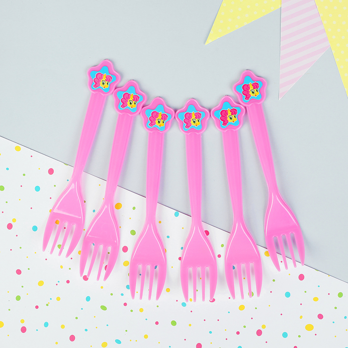 Вилка пластиковая "Пони" (набор 6 шт)