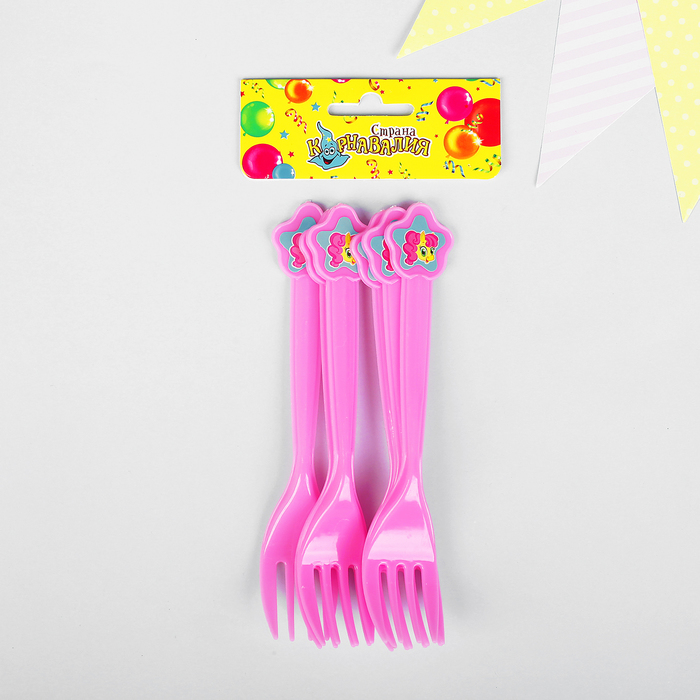 Вилка пластиковая "Пони" (набор 6 шт)