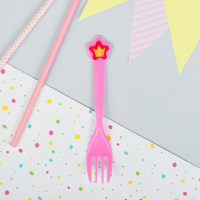 Вилка пластиковая "Принцесса" (набор 6 шт)