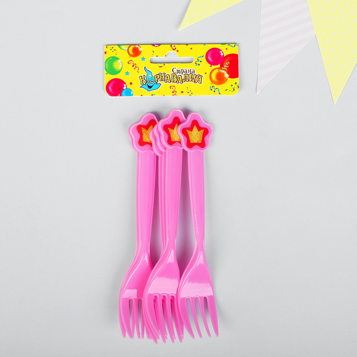 Вилка пластиковая "Принцесса" (набор 6 шт)