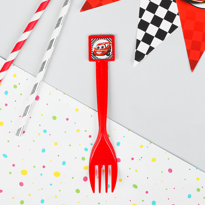 Вилка пластиковая "Тачка", набор 6 шт.