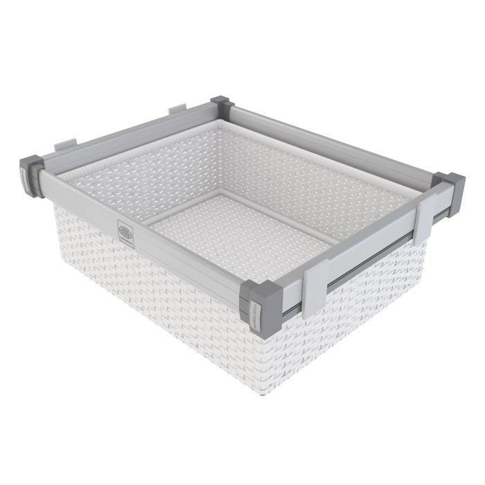 Корзина KOMANDOR Premium RATTAN, 564х465х185 мм, белый
