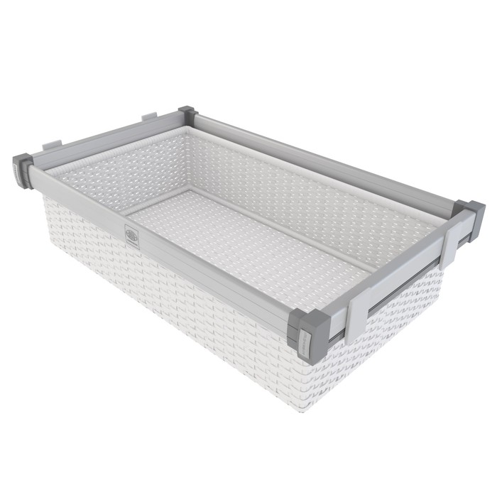 Корзина KOMANDOR Premium RATTAN, 764х465х185 мм, белый