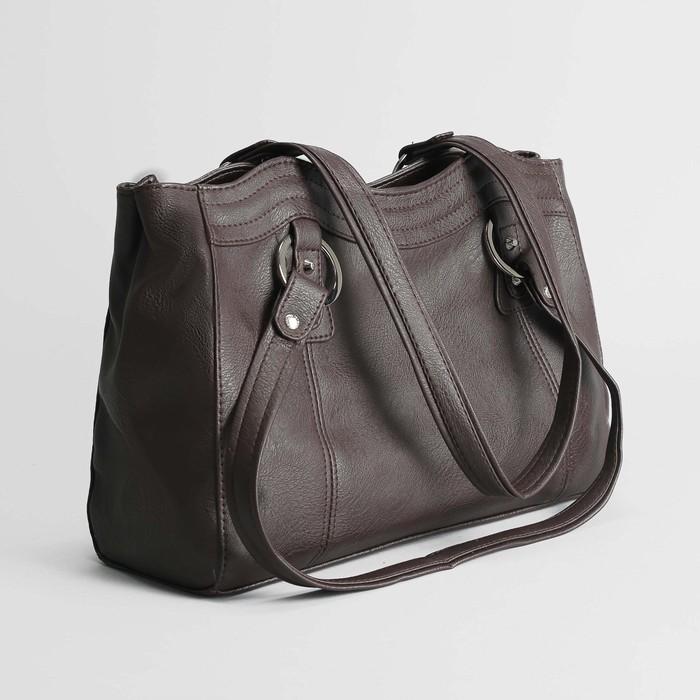 Сумка женская, отдел с перегородкой на молнии, наружный карман, цвет коричневый