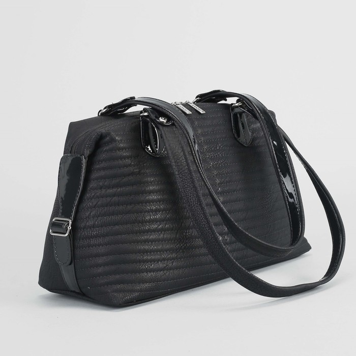 Сумка женская, 1 отдел на молнии, наружный карман, цвет чёрный