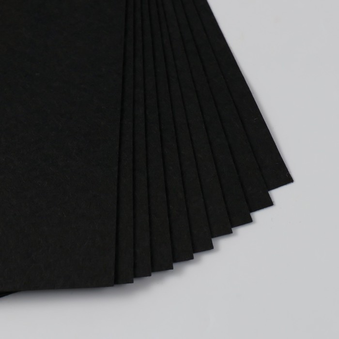 Фетр жесткий 1 мм "Чёрный" набор 10 листов формат А4