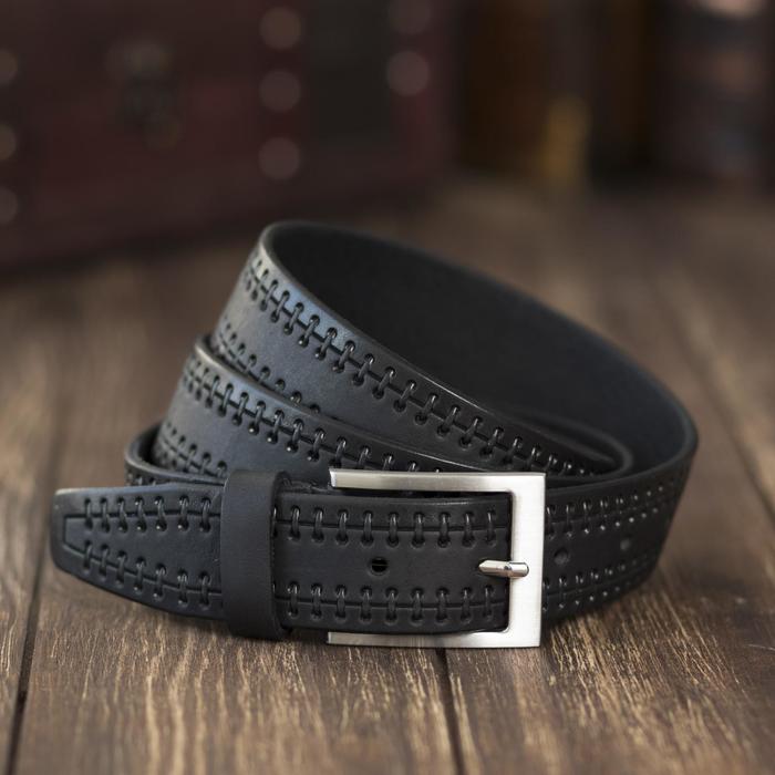 Ремень мужской, пряжка металл, цвет чёрный