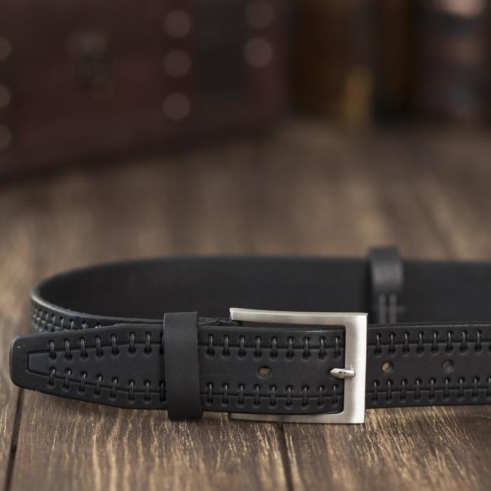Ремень мужской, пряжка металл, цвет чёрный
