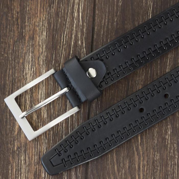 Ремень мужской, пряжка металл, цвет чёрный