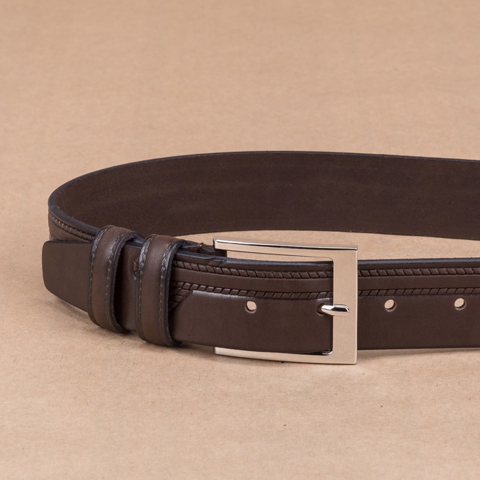 Ремень мужской, пряжка металл, цвет коричневый