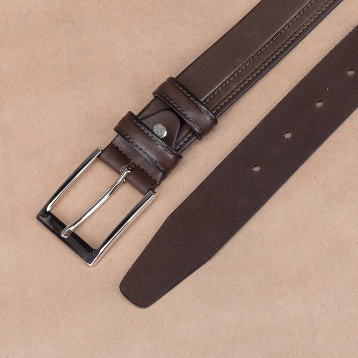 Ремень мужской, пряжка металл, цвет коричневый