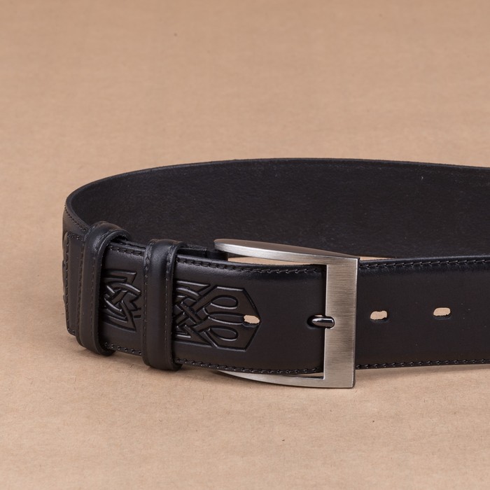 Ремень мужской, пряжка металл, ширина - 4,4 см, цвет чёрный