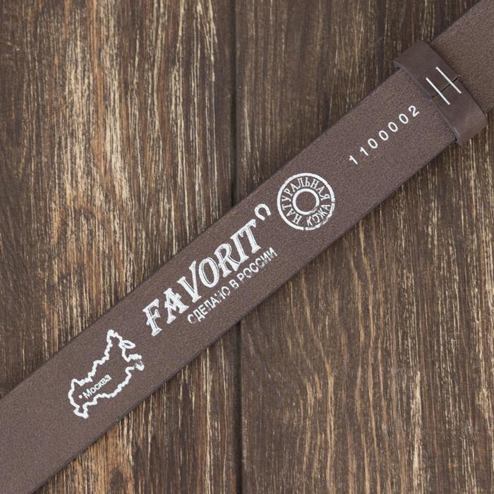 Ремень мужской, гладкий, пряжка металл, ширина - 3,5 см, цвет коричневый