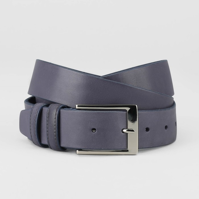 Ремень мужской, гладкий, пряжка металл, ширина - 3,5 см, цвет серый