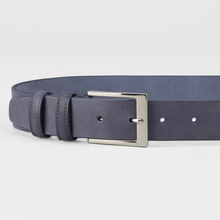 Ремень мужской, гладкий, пряжка металл, ширина - 3,5 см, цвет серый