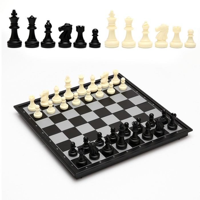 Настольная игра 3 в 1 Классика: шахматы, шашки, нарды, магнитная доска 32 х 32 см