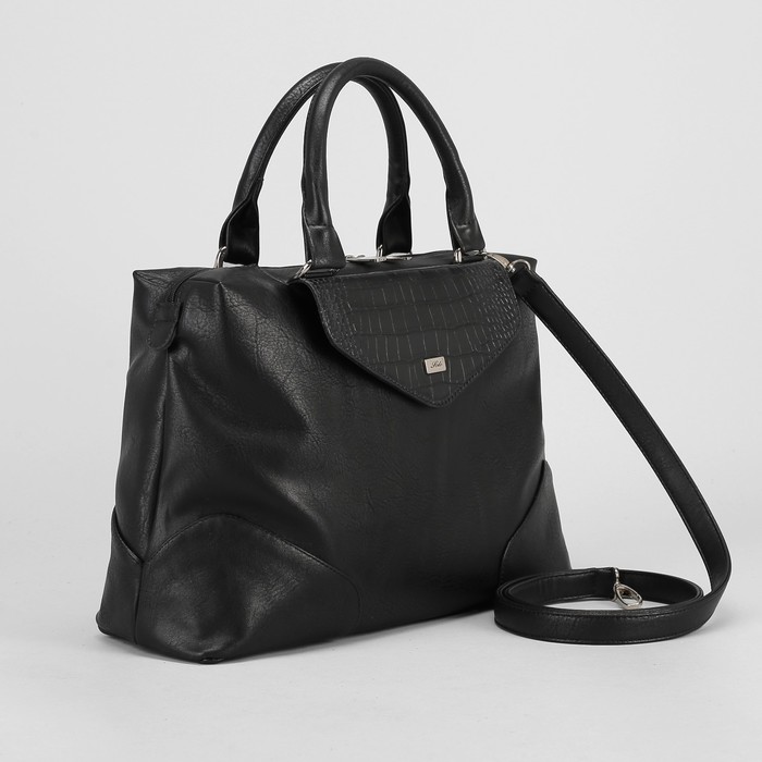 Сумка женская, отдел с перегородкой на молнии, наружный карман, цвет чёрный