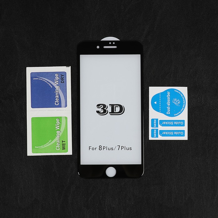 Защитное стекло MEDIAGADGET 3D FULL COVER GLASS, для iPhone 8 Plus, черная рамка