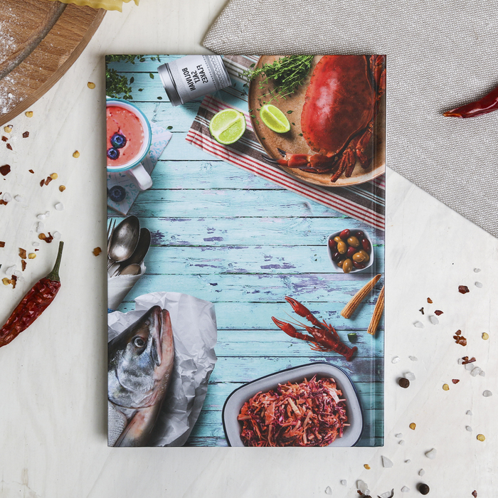 Подарочный набор: кулинарная книга и блокнот для списка покупок "Вкусная еда - залог счастливой жизни!"