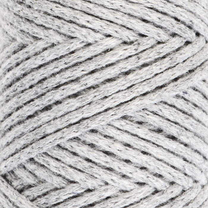 Шнур для вязания без сердечника 100% хлопок, ширина 2мм 100м/95гр (2203 св. серый)