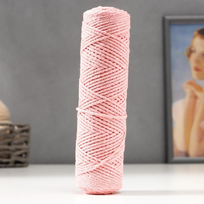 купить Шнур для вязания без сердечника 100% хлопок, ширина 2мм 100м/95гр (2194 св. розовый)