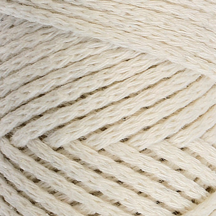 Шнур для вязания без сердечника 100% хлопок, ширина 2мм 100м/95гр (2264 ванильный)