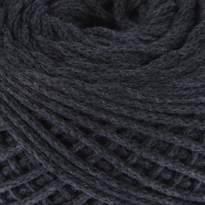 Шнур для вязания без сердечника 100% хлопок, ширина 2мм 100м/95гр (2108 т. Джинс)