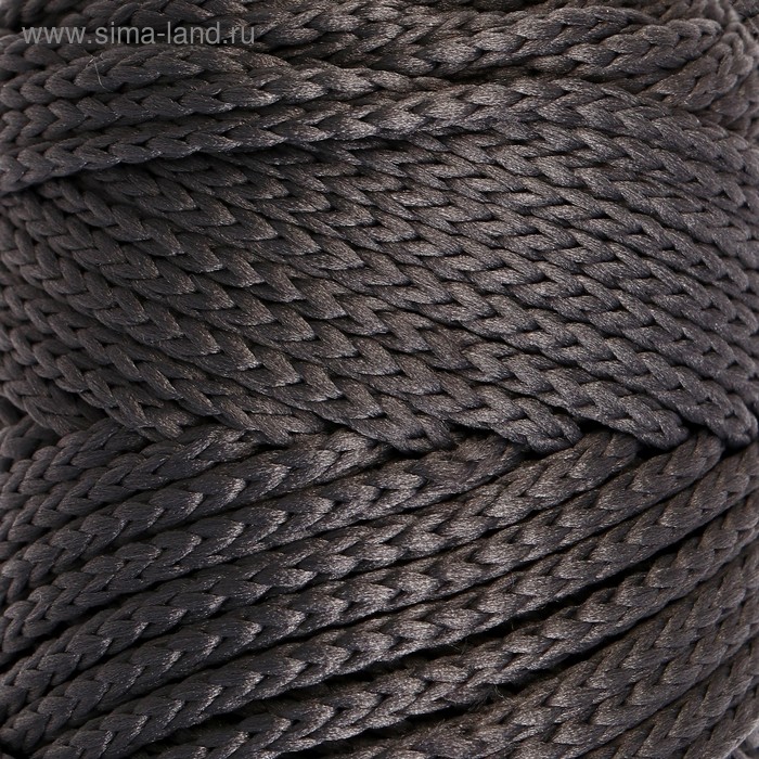 Шнур для вязания без сердечника 100% полиэфир, ширина 3мм 100м/210гр, (142 т. серый)