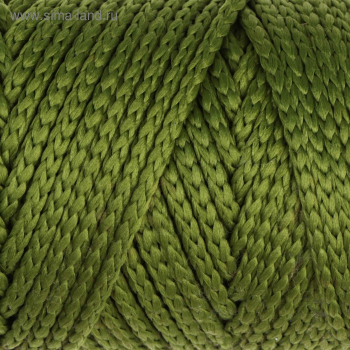 Шнур для вязания без сердечника 100% полиэфир, ширина 3мм 100м/210гр, (51 оливковый)