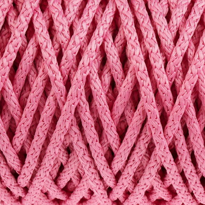 Шнур для вязания с сердечником 100% полиэфир, ширина 5 мм 100м/350гр (82 яр. розовый)