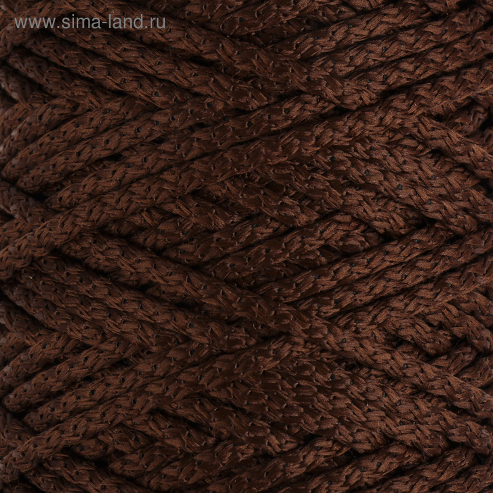 Шнур для вязания с сердечником 100% полиэфир, ширина 5 мм 100м/550гр (146 коричневый)