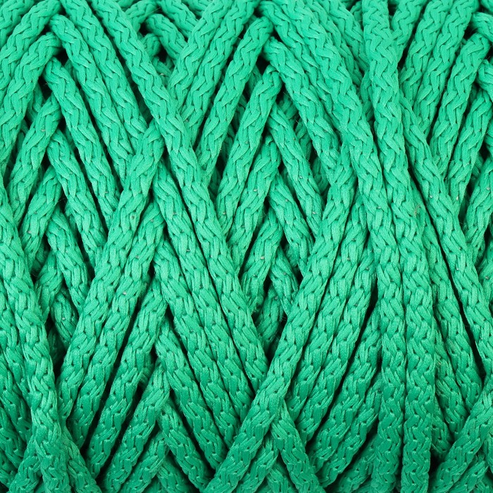 Шнур для вязания с сердечником 100% полиэфир, ширина 5 мм 100м/550гр (122 зеленый)