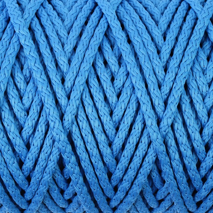 купить Шнур для вязания с сердечником 100% полиэфир, ширина 5 мм 100м/350гр (14 синий)