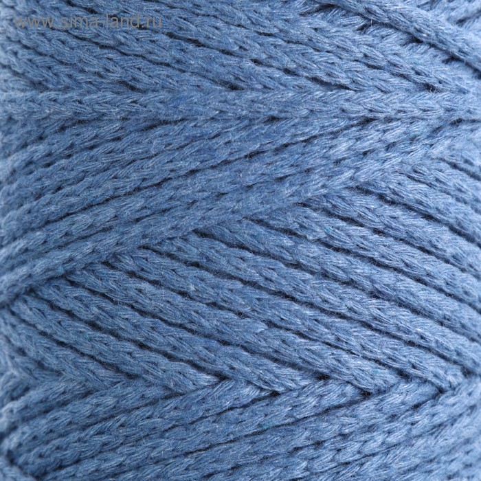фото Шнур для вязания без сердечника 100% хлопок, ширина 3мм 100м/200гр (2175 джинс) osttex