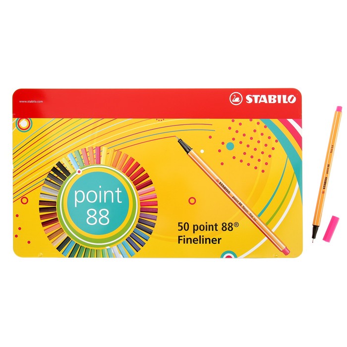 Набор ручек капиллярных 50 цветов Stabilo point 88 0.4 мм 8850-6