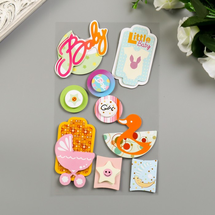 Наклейка картон 2D "Рождение ребёнка" 25х13 см